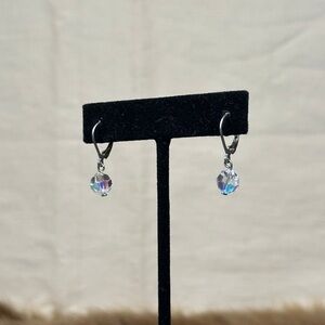 Elegant Silver Crystal Drop Earrings